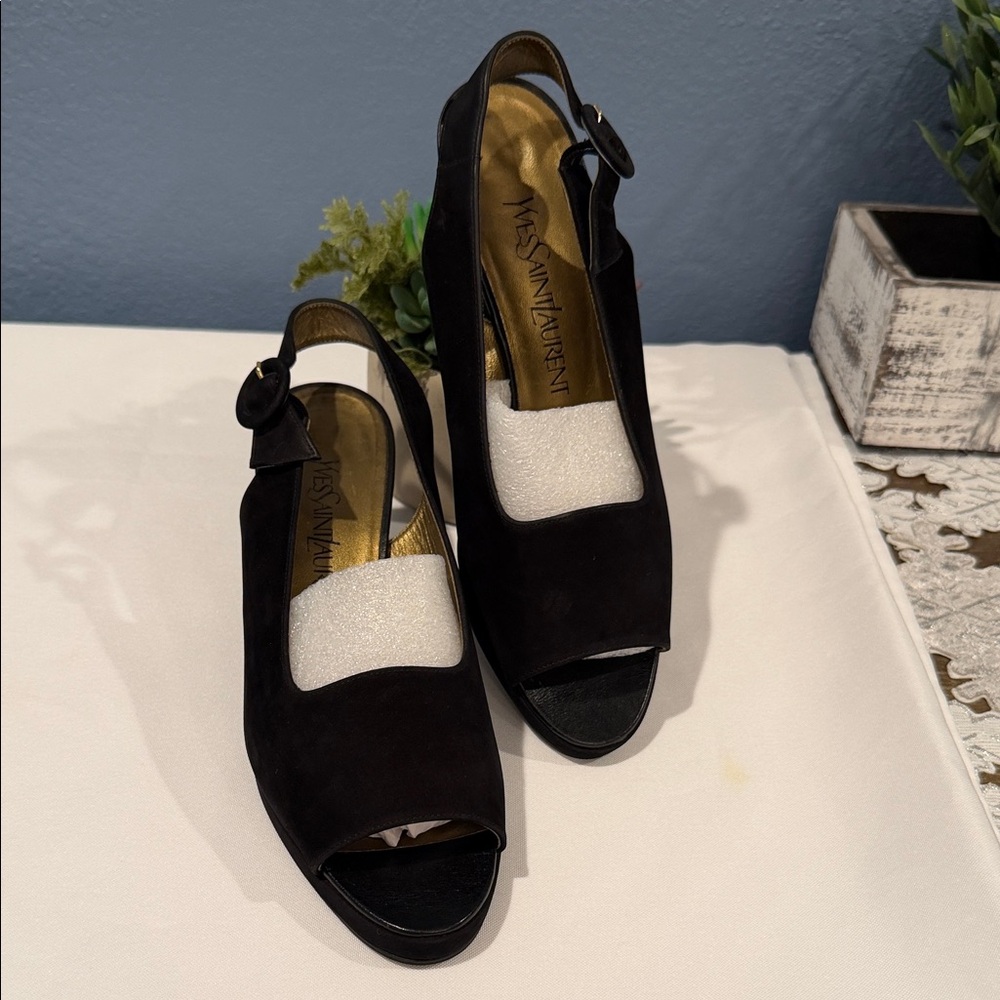 Authentic YSL Suede Black shoes